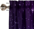 Cute Unicorn Valance, Cartoon Pink Unicorn Rainbow Purple Starry Sky Stars - Image 3
