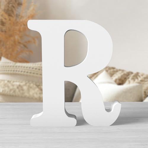 8 Inch White Wood Letters Unfinished Wood Letters by ZARUATU