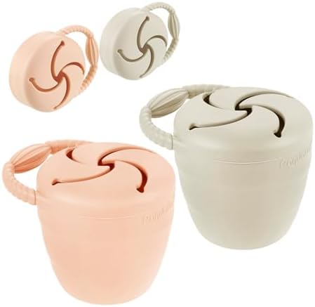 PandaEar Silicone Snack Containers, Collapsible Toddler Snack Cups Spill Proof by PandaEar