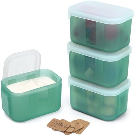 haakaa Silicone Baby Food Containers, 8 oz, 4 Pack, Pea Green by haakaa