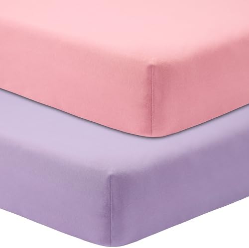 GUNTAIL Crib Sheets for Boys Girls, 100% Cotton Fitted Crib Sheet 2 Pack for by GUNTAIL