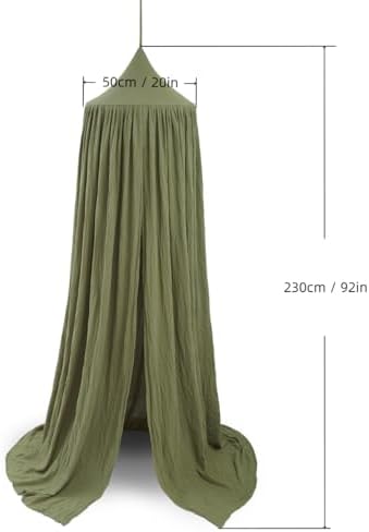 Cotton Kids Bed Canopy, Nursery Room Baby Crib Hanging Curtain Mosquito Net - Image 3