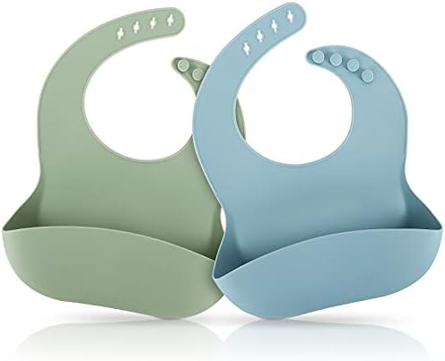 ME.FAN Silicone Baby Bibs for Babies & Toddlers | Adjustable Silicone Bibs 2 Set by MEFAN