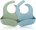 ME.FAN Silicone Baby Bibs for Babies & Toddlers | Adjustable Silicone Bibs 2 Set by MEFAN