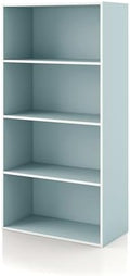 Homes: Inside + Out Apexa 4-Tier Cube Storage Organizer Shelves, Stackable Wood by HOMESInsideOut