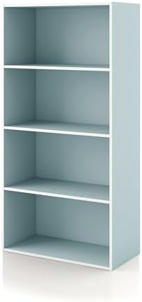 Homes: Inside + Out Apexa 4-Tier Cube Storage Organizer Shelves, Stackable Wood by HOMESInsideOut
