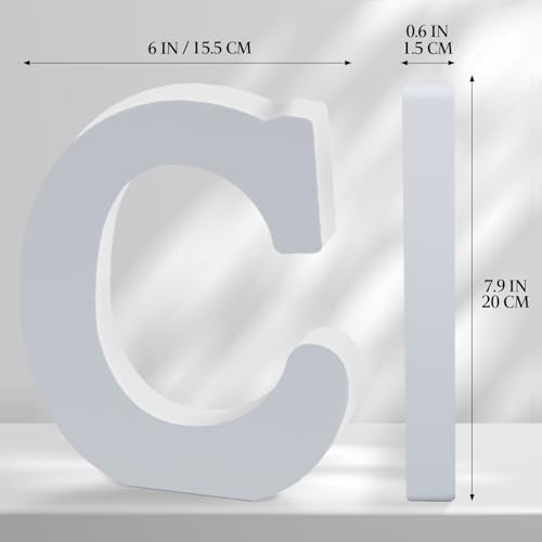 White Wooden Letters 8 Inch for Wall Decor, Large Unfinished Wood Letters for - Image 2