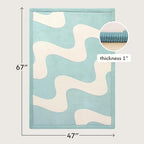 Hakuna Matte CloudSoft Mat for Floor 47" x 67" 3D Gentle Arcs Waves - Image 2