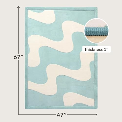 Hakuna Matte CloudSoft Mat for Floor 47" x 67" 3D Gentle Arcs Waves - Image 2