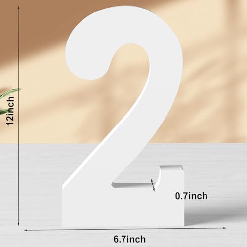 12 Inch White Wood Numbers Unfinished Wood Numbers - Image 2