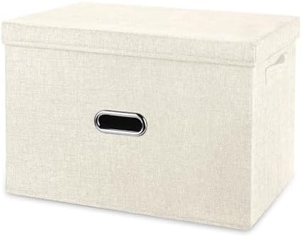 Large Linen Fabric Foldable Storage Bins by Unknown
