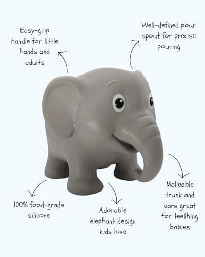 Wa-Zoo Elephant Bath Rinse Cup for Toddlers – Soft Silicone Bath Bucket & Kids - Image 5