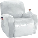 ZNSAYOTX Stretch Velvet Recliner Cover 4-Pieces, Thick Soft Recliner Chair by ZNSAYOTX