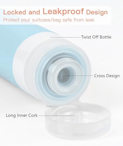 Quatish Travel Bottles for Toiletries 6 Pack, Original Patented Leakproof 3 oz - Image 2