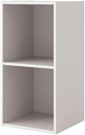Homes: Inside + Out Apexa 2-Cube Storage Organizer Shelves, Stackable Wood by HOMESInsideOut