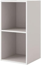 Homes: Inside + Out Apexa 2-Cube Storage Organizer Shelves, Stackable Wood by HOMESInsideOut
