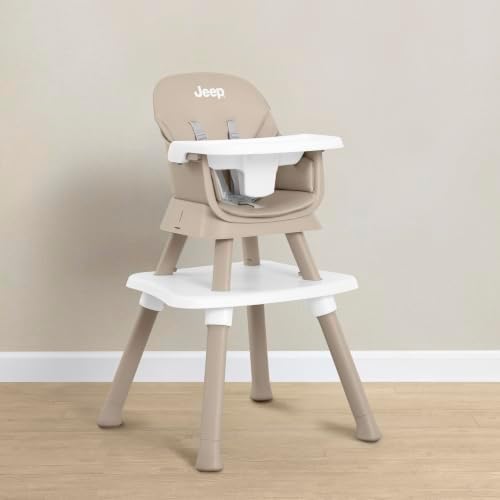 Jeep Milestone 6-in-1 Convertible High Chair by Delta Children, Light Tan - Image 2