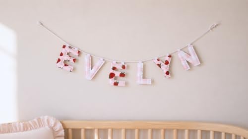 Custom Fabric Name Banner, Nursery Name Garland, Baby Wall Decor - Image 2