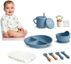 Silicone Baby Feeding Set, Divided Plate, Training Cup, Fruit Feeder & Freezer by Dormlony