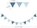 2 Sets of Blue Pennant Wooden Bead Banner Nursery Garland 20pcs Royal Linen - Image 2