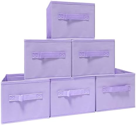 EBIGIC purple storage bins 9.0"x7.5"x7.5", Mini Storage Box Fabirc Foldable - Image 7