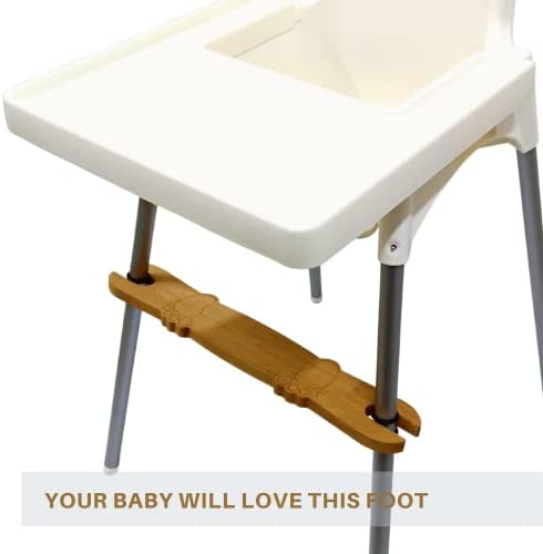 High Chair Footrest, Adjustable Non-Slip Natural Wooden Foot Rest - Image 3