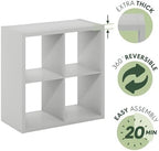 Furinno Cubicle Open Back Decorative Cube Storage Organizer, Light Grey - Image 6