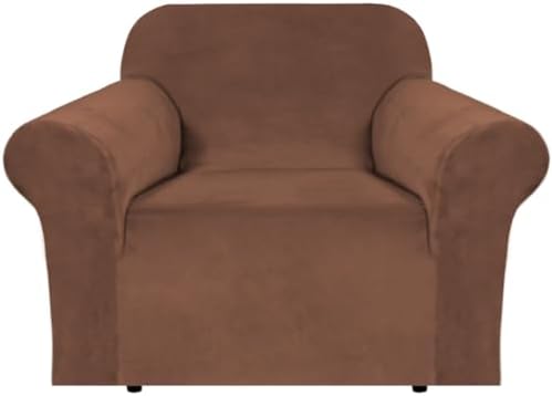 H.VERSAILTEX Stretch Velvet Armchair Cover Couch Covers 1 Cushion Chair by HVERSAILTEX