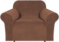 H.VERSAILTEX Stretch Velvet Armchair Cover Couch Covers 1 Cushion Chair by HVERSAILTEX