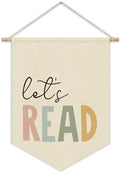 Reading Corner Decor, Let's Read Sign Kids Room Wall Canvas Banner, Library by Unknown