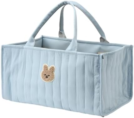 Quilted Fabric Storage Basket Floral Baby Diaper Caddy Quilted Basket by BBIQI