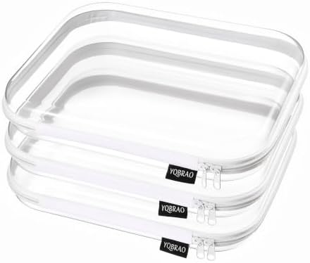YQBRAO Clear Hard Shell Zipper Cases, 3 Large Travel Organizers by Unknown
