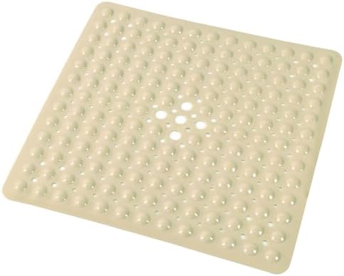 Anti-Slip Bathtub Shower Mat 21×21 Inch Opaque Khaki by ERASILKEN-X