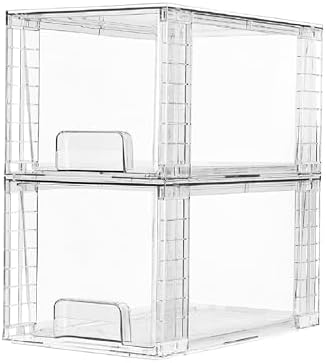 Vtopmart 2 Pack Large Stackable Storage Drawers by Vtopmart
