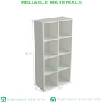 OSCHF 8-Cube Storage Shelf Bookcase, Warm White - Image 3
