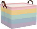 Kids Boho Rainbow Baskets Foldable Girls Baby Toy Storage Bin Rectangular by BOOHIT