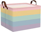 Kids Boho Rainbow Baskets Foldable Girls Baby Toy Storage Bin Rectangular by BOOHIT
