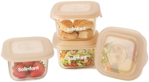 Elite 4 Pack Silicone Baby Food Jars, Food Storage Containers by Solinfant