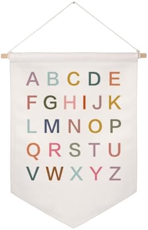 Rainbow Alphabet Banner Wall Hanging, ABC Educational Poster by ZEARPT