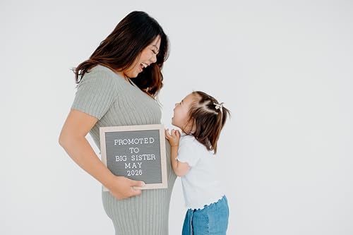 Kate & Milo 10" x 10" Natural Wood Gray Letterboard Set - Image 6