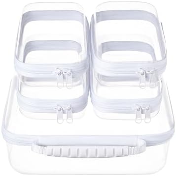 5PCS Travel Essentials for Toiletries, 1.2MM Clear Hard Shell Zipper Case by WELPIRT