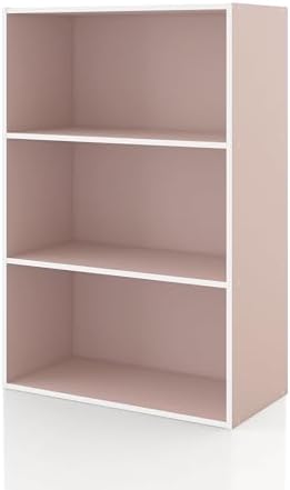Homes: Inside + Out Apexa 3-Tier Cube Storage Organizer Shelves, Stackable Wood by HOMESInsideOut
