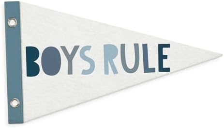 Boy Nursery Decor Pennant Felt Banners Flags, Boys Rule Wall Hanging Banner by Unknown