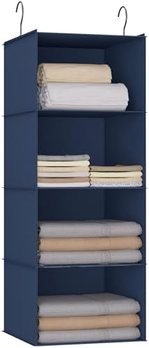 Hanging Closet Organizer 4-Shelf, Oxford Fabric Wardrobe Storage by DonYeco