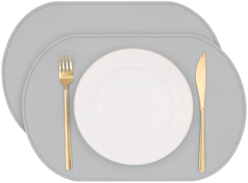 Silicone Placemat Set of 2, Heat Resistant Placemats by yuuzue