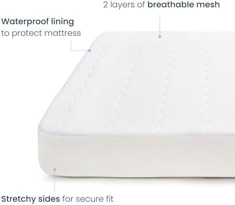 HALO Breathable Crib Mattress Cover – Quilted Mesh, Waterproof, Universal Fit - Image 2