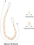 2 Pack Wood Bead Curtain Tieback, Boho Curtain Holdback - Image 6