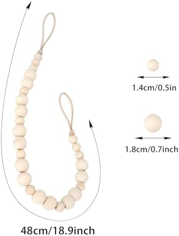 2 Pack Wood Bead Curtain Tieback, Boho Curtain Holdback - Image 6
