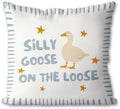 Blue Silly Goose Cute Pillow Cover Toddler Boy Bedroom Decor by Unknown