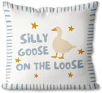 Blue Silly Goose Cute Pillow Cover Toddler Boy Bedroom Decor by Unknown